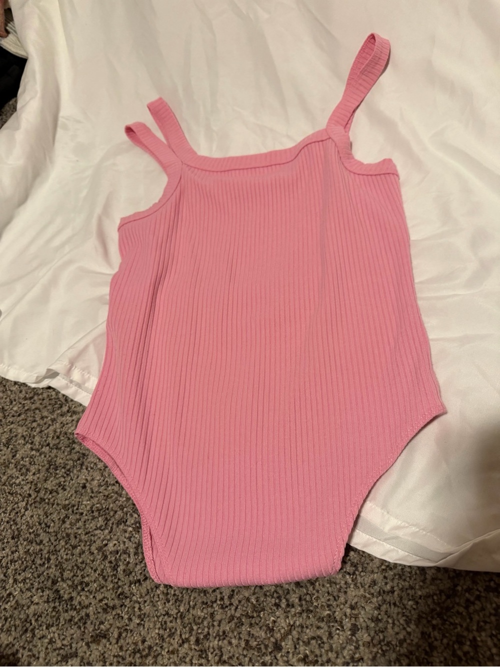 Gianni Bini Pink Ribbed Tank Bodysuit